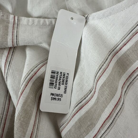 Soft Surroundings Dress Womens Medium Petite Ivory Equinox Linen Beach Neutral - Picture 8 of 15